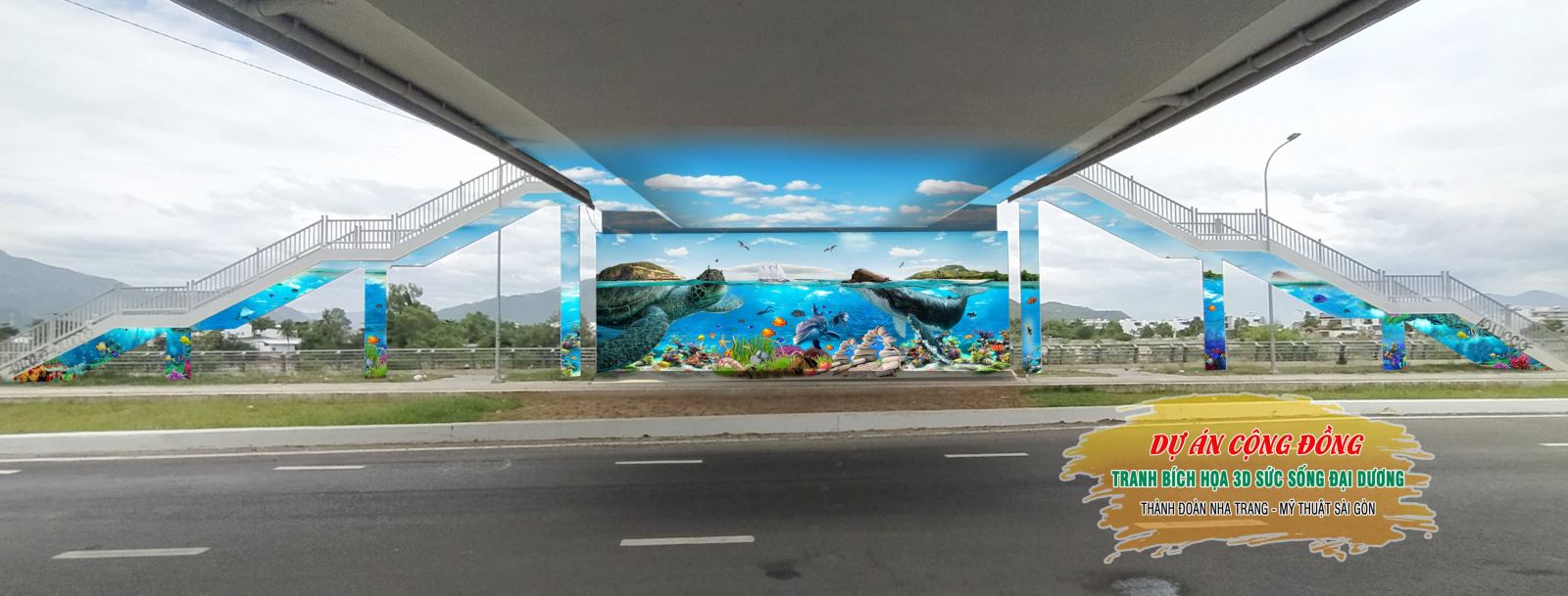 dự án vẽ tranh tường khu phố miễn phí - VẼ TRANH TƯỜNG CẦU PHONG CHÂU NHA TRANG
