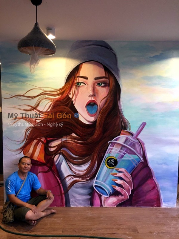 Vẽ tranh quán cà phê với những ý tưởng mang đậm màu sắc văn hóa, tôn giáo độc đáo