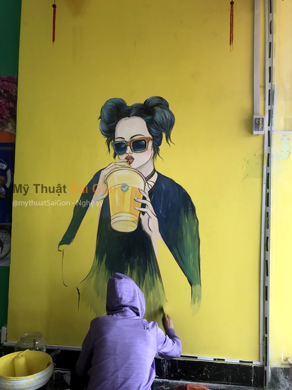 vẽ tranh tường cafe tại Tp Nha Trang