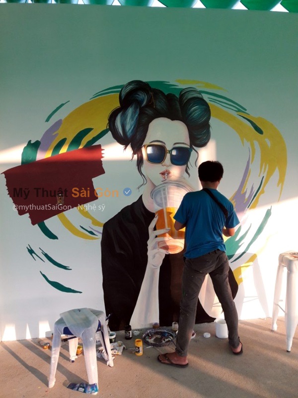 vẽ tranh tường cafe tại Tp Nha Trang